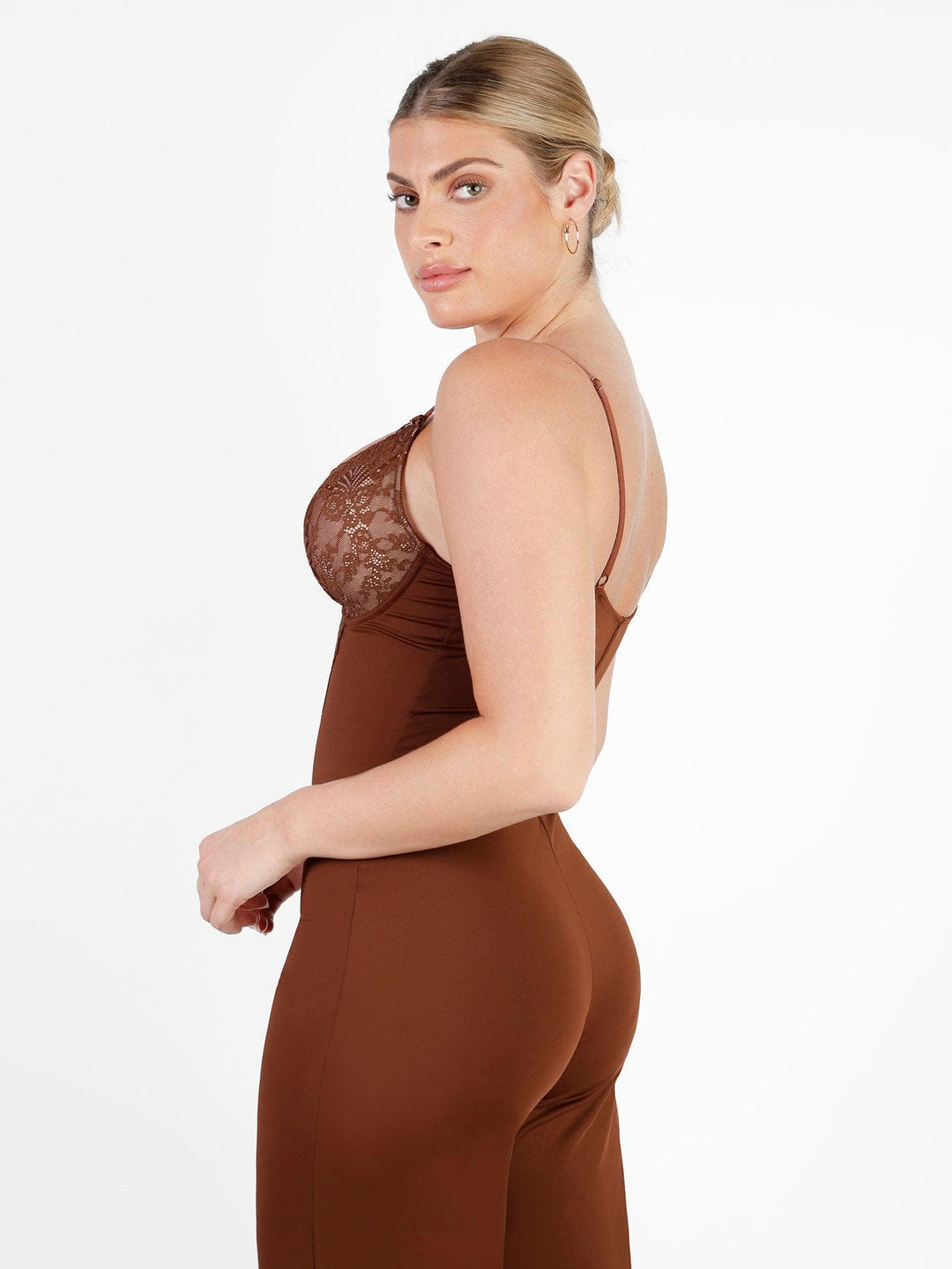 Salopetă Shapewear cu Dantelă și Decolteu V