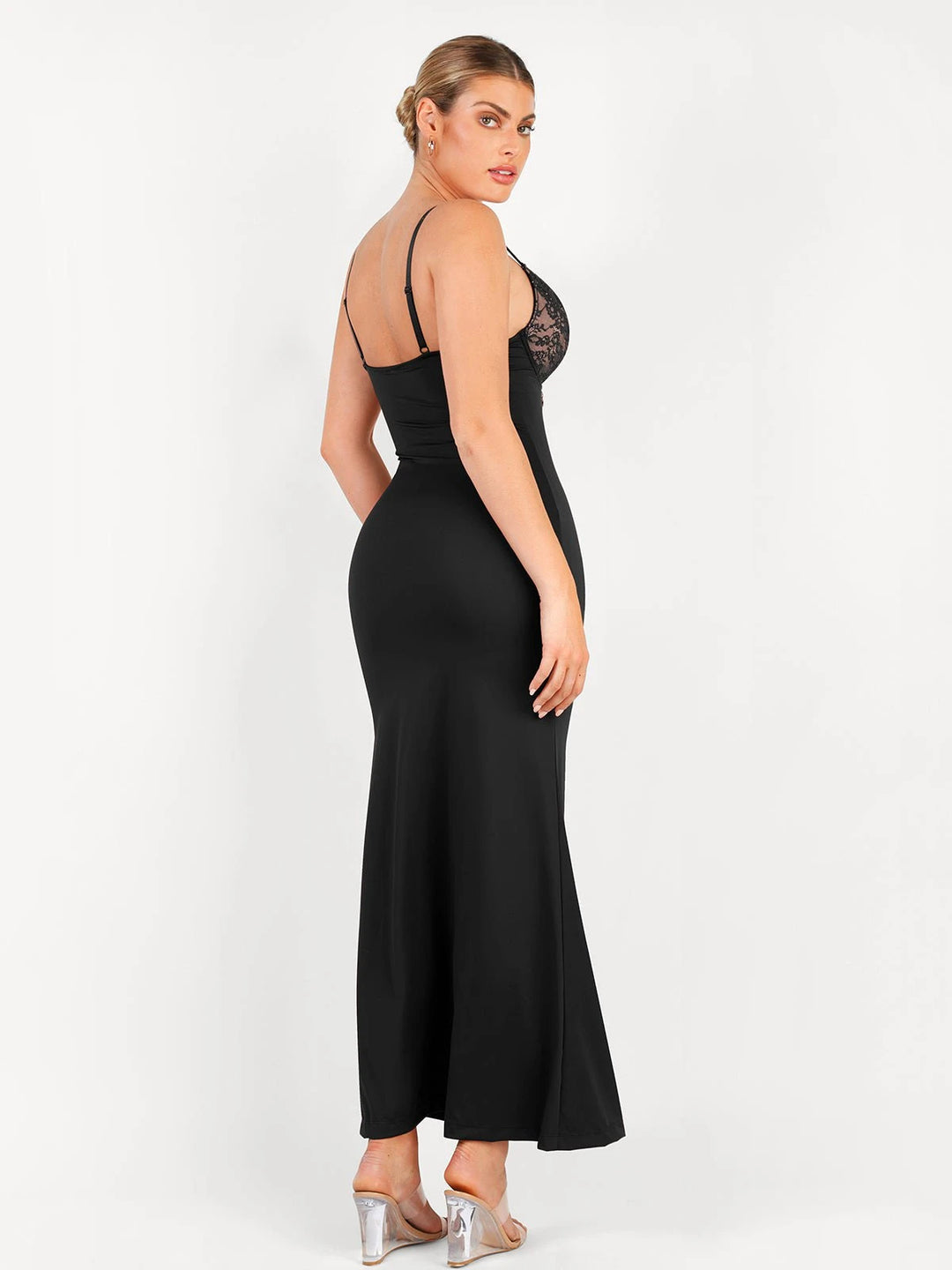 Rochie Midi Shapewear cu Corset din Dantelă