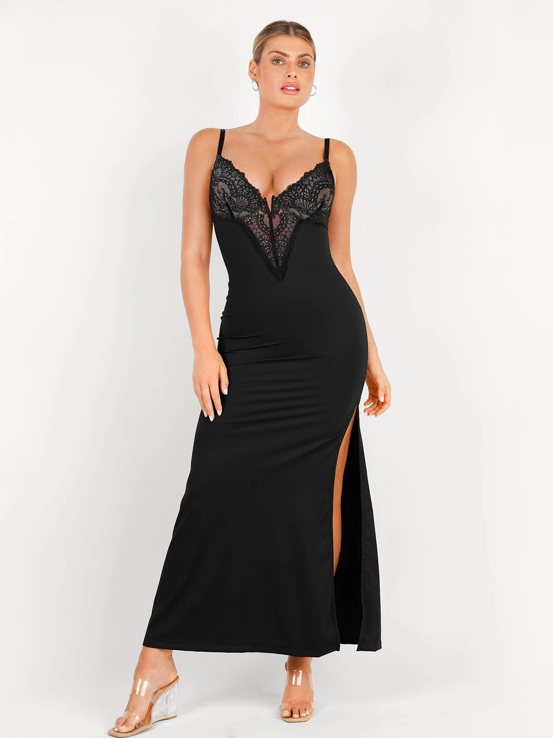 Rochie Midi Shapewear cu Corset din Dantelă