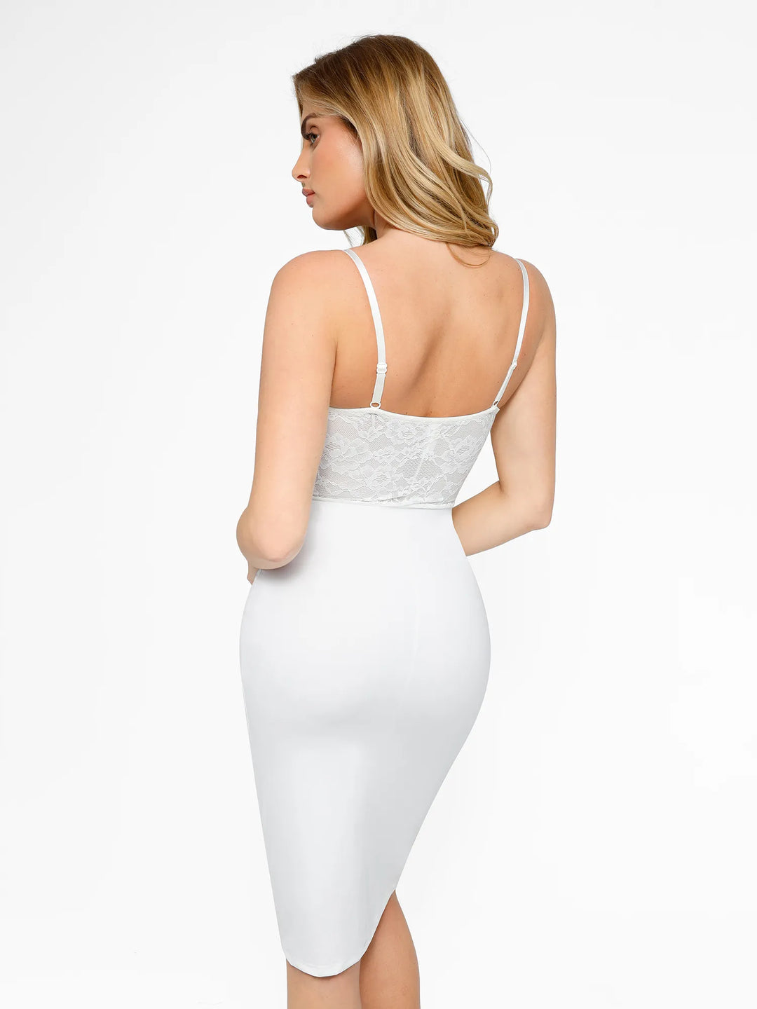Rochie Midi Shapewear cu Corset din Dantelă